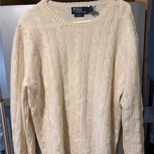 Ralph Lauren Cream Cable Knit Cashmere Sweater